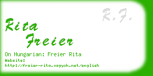 rita freier business card